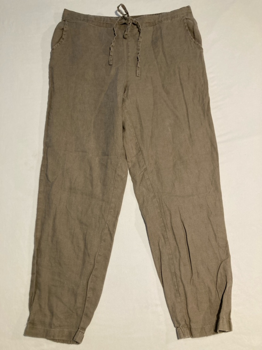 100% Linen Drawstring Pants Size Large (R38)